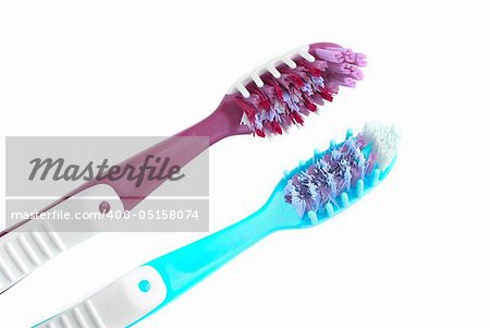 Two Toothbrushes isolated on white background