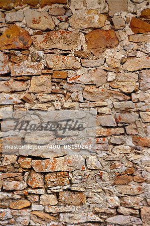 Masonry stone wall texture, old Spain ancient architecture detail