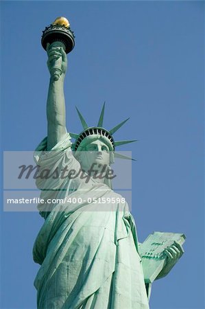 Close-up of the Statue of Liberty, New York City, USA.