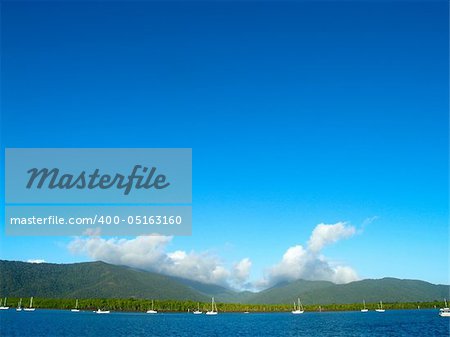 Sailing boats in the water at Cairns (Queensland, Australia)