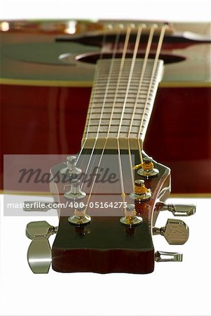Guitar. Close up. Isolated on white background with clipping path.