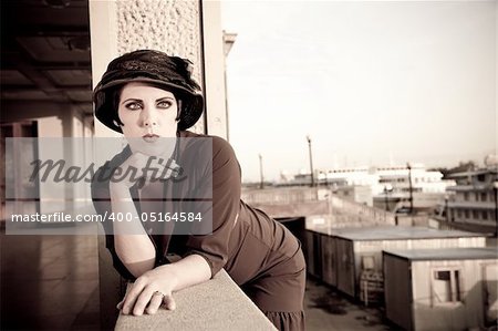 Fashion retro styled woman portrait