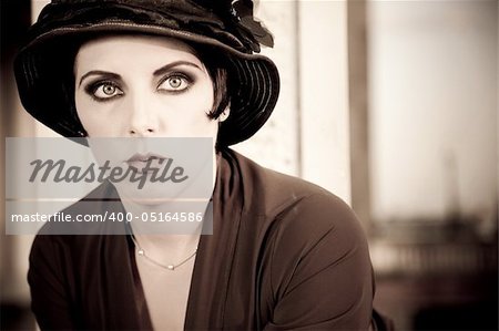 Fashion retro styled woman portrait