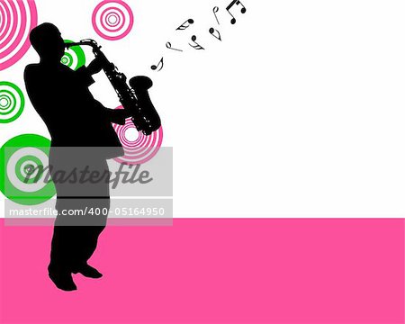 Jazz saxophonist theme. Vector illustration for design use.