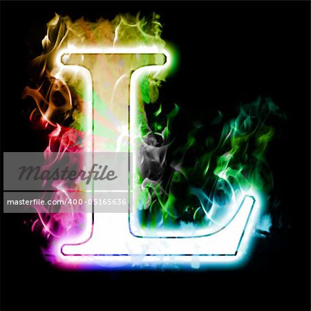 Burning Letter with true flames and smoke - other letters in my portfolio