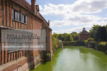 old elizabethan house moat  in suffolk