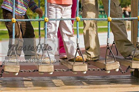 Group of children play on a playground