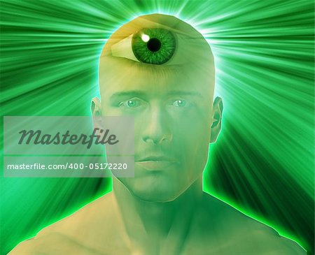 Man with third eye, psychic supernatural senses