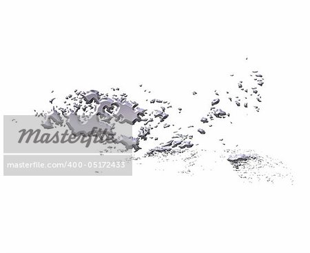 Eland islands 3d silver map isolated in white