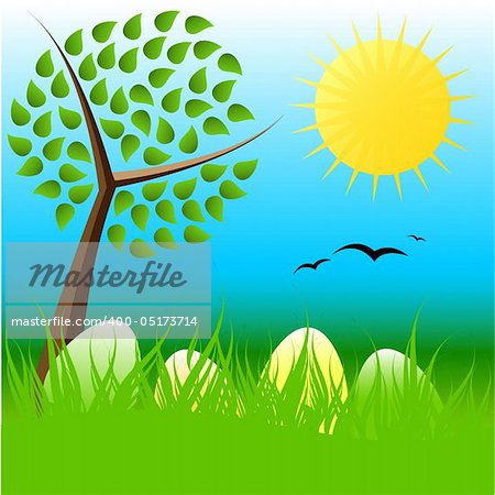 Easter vector illustration  - easy to edit vector EPS file