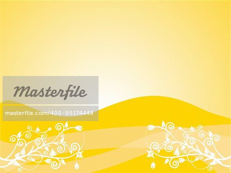 vector illustration of floral elements on a yellow background