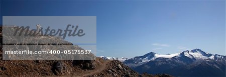 Banner of an Inukshuk at the top of the Peak in Whistler, BC