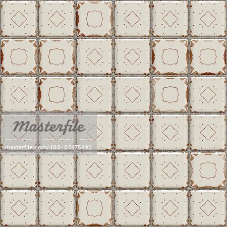 seamless 3d texture of old grunge ceramic wall
