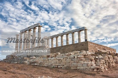 Poseidon's Temple at Kato Sounio in Attiki region, Greece