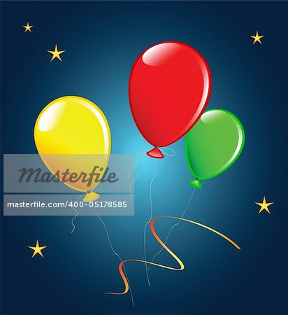 Holiday balloons. Vector art in Adobe illustrator EPS format, compressed in a zip file. The different graphics are all on separate layers so they can easily be moved or edited individually. The document can be scaled to any size without loss of quality.