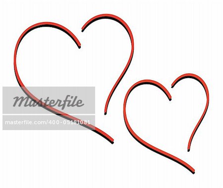 nice illustration of two hearts isolated on white