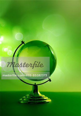 Green glass globe high resolution image