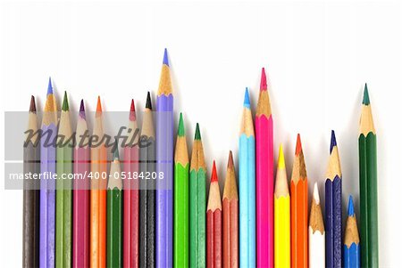 Color pencil isolated on white background