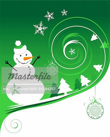 Happy snowman, christmas card