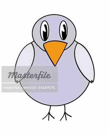 nice illustration of gray bird isolated on white background