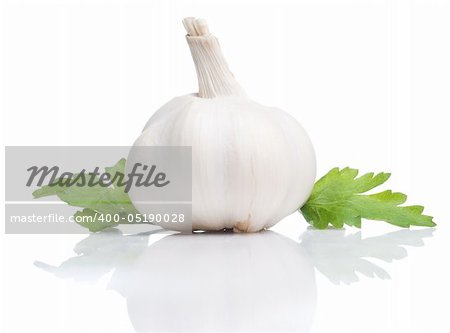 Fresh garlic isolated on white