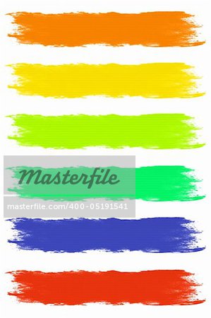 Paint Brush Strokes in Assorted Pastel Colors