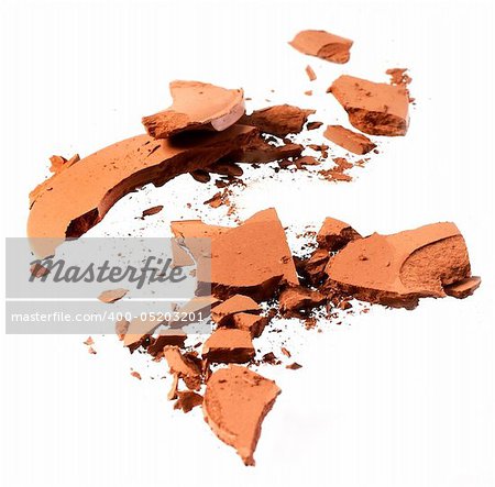cosmetic powder on the white background