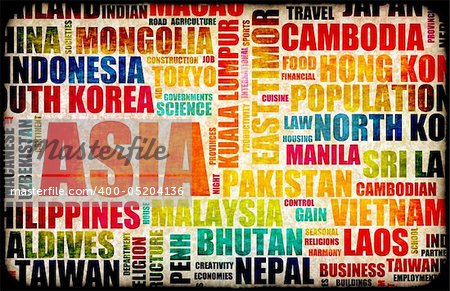 Business in Asia Concept with Asian Countries