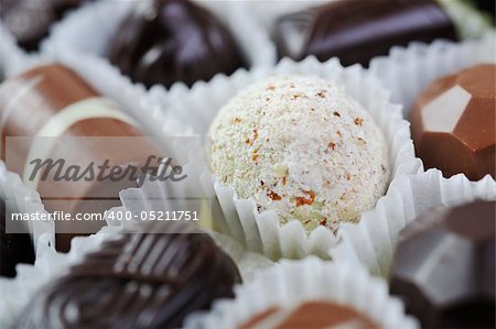 luxury and sweet praline and chocolate decoration food close up