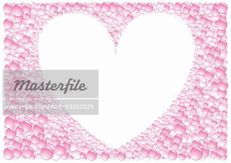 The pink framework heart on white background