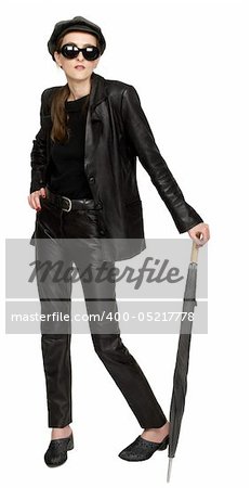 Leather fashion black and white, isolated on white