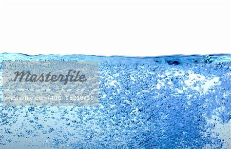 blue water bubble on white background
