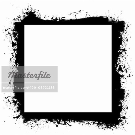 Abstract black grunge border frame with room to add your own photograph