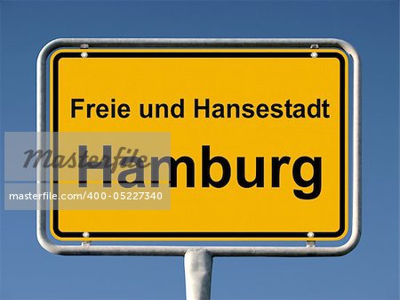 Common city sign of Hamburg, Germany