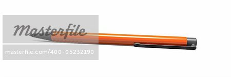 An image of an isolated typical orange ball pen