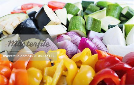 organic vegetables ready to roast