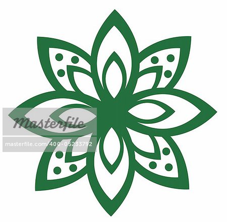 illustration drawing of a beautiful green flower pattern
