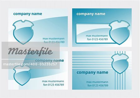 business card templates with shield