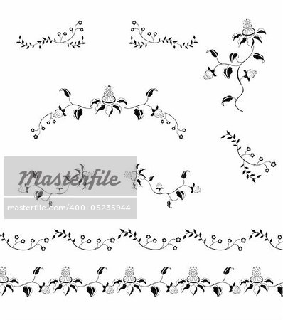 drawing of flower pattern in a white background