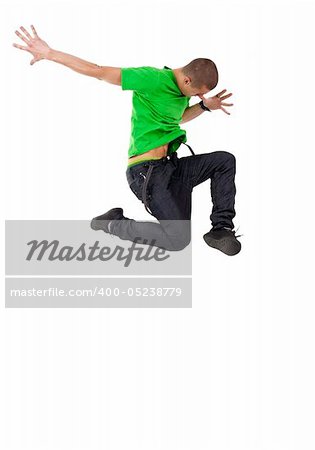 cool looking dancer posing on a white background