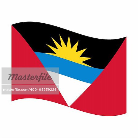 Illustration of the national flag antigua barbuda floating