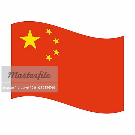 Illustration of the national flag of people republic china floating