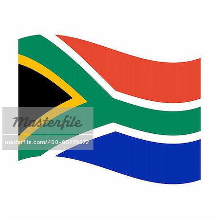 Illustration of the national flag of south africa floating