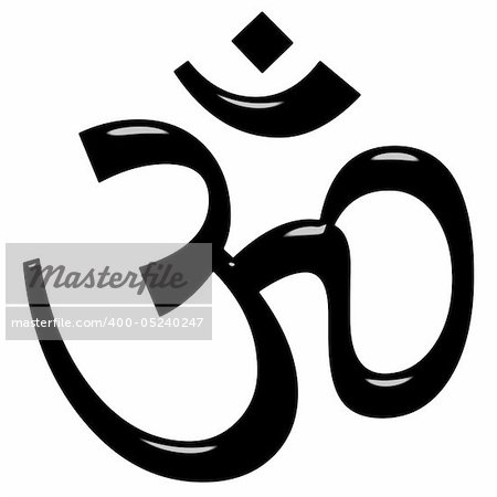3d Hinduism symbol isolated in white