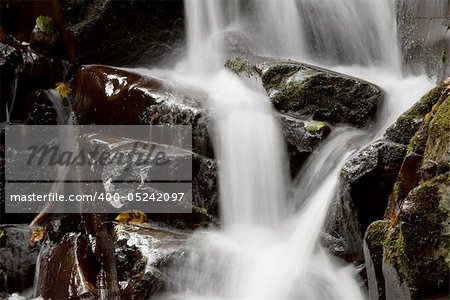 Waterfall rushing down the rocks