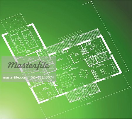 Architectural white plan blueprint background. Vector illustartion