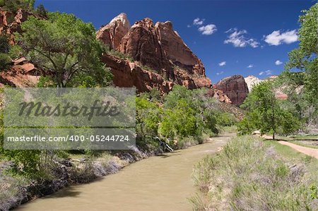 Virgin River in Zion Canyon national park USA