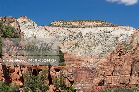 Spectacular landscape of the Zion natural park in Utah, USA