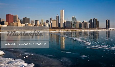 Winter in Downtown Chicago, IL.