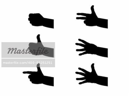 Silhouette hands and fingers - illustration